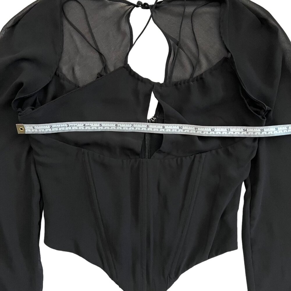 House of CB Black Sheer Sleeve Blouse - Picture 12 of 16